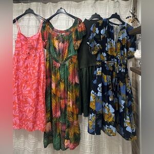 Lot  4 plus size 1xl-2xl new tag sundress summer vacation forgiving flattering